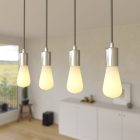 4-light pendant lamp with 675 mm rectangular XXL Rose-One, fabric cables and metal coating