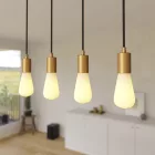 4-light pendant lamp with 675 mm rectangular XXL Rose-One, fabric cables and metal coating