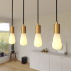 4-light pendant lamp with 675 mm rectangular XXL Rose-One, fabric cables and metal coating