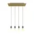 4-light pendant lamp with 675 mm rectangular XXL Rose-One, fabric cables and metal coating