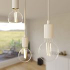 5-light pendant lamp with 675 mm rectangular XXL Rose-One, fabric cable and metal coating