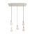  5-light pendant lamp 675 mm rectangular with XXL Rose-One, fabric cable and metal surface