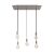  5-light pendant lamp 675 mm rectangular with XXL Rose-One, fabric cable and metal surface