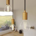 5-light pendant lamp with 675 mm rectangular XXL Rose-One, fabric cable and metal coating