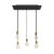  5-light pendant lamp 675 mm rectangular with XXL Rose-One, fabric cable and metal surface