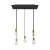 5-light pendant lamp with 675 mm rectangular XXL Rose-One, fabric cable and metal coating