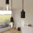 5-light pendant lamp with 675 mm rectangular XXL Rose-One, fabric cable and metal coating