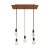  5-light pendant lamp 675 mm rectangular with XXL Rose-One, fabric cable and metal surface