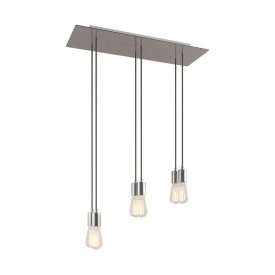   675 mm rectangular XXL Rose-One 6-light pendant lamp with fabric cable and metal coating