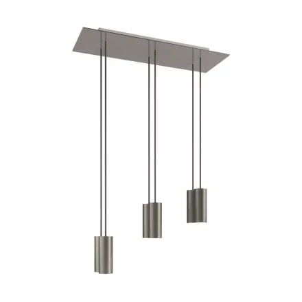 675 mm rectangular XXL Rose-One 6-light pendant lamp with fabric cable and metal Tub-E14 lampshade