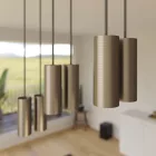 675 mm rectangular XXL Rose-One 6-light pendant lamp with fabric cable and metal Tub-E14 lampshade