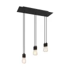 675 mm rectangular XXL Rose-One 6-light pendant lamp with fabric cable and metal coating