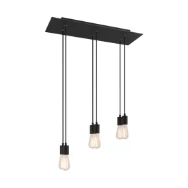   675 mm rectangular XXL Rose-One 6-light pendant lamp with fabric cable and metal coating