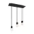 675 mm rectangular XXL Rose-One 6-light pendant lamp with fabric cable and metal coating