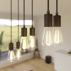 675 mm rectangular XXL Rose-One 6-light pendant lamp with fabric cable and metal coating