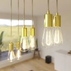 675 mm rectangular XXL Rose-One 6-light pendant lamp with fabric cable and metal coating