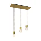 675 mm rectangular XXL Rose-One 6-light pendant lamp with fabric cable and metal coating