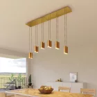 675 mm rectangular XXL Rose-One 6-light pendant lamp with fabric cable and metal Tub-E14 lampshade