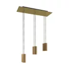 675 mm rectangular XXL Rose-One 6-light pendant lamp with fabric cable and metal Tub-E14 lampshade