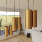 675 mm rectangular XXL Rose-One 6-light pendant lamp with fabric cable and metal Tub-E14 lampshade