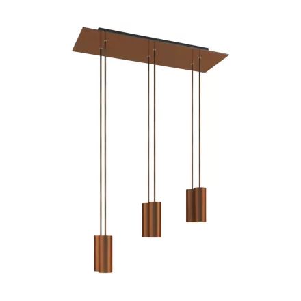 675 mm rectangular XXL Rose-One 6-light pendant lamp with fabric cable and metal Tub-E14 lampshade