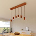 675 mm rectangular XXL Rose-One 6-light pendant lamp with fabric cable and metal Tub-E14 lampshade