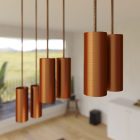 675 mm rectangular XXL Rose-One 6-light pendant lamp with fabric cable and metal Tub-E14 lampshade