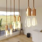 675 mm rectangular XXL Rose-One 6-light pendant lamp with fabric cable and metal coating