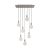  7-light pendant lamp with 675 mm rectangular XXL Rose-One lamp, fabric cable and metal surface