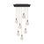 7-light pendant lamp with 675 mm rectangular XXL Rose-One, fabric cables and metal coating