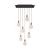 7-light pendant lamp with 675 mm rectangular XXL Rose-One lamp, fabric cable and metal surface