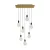 7-light pendant lamp with 675 mm rectangular XXL Rose-One, fabric cables and metal coating