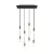8-light pendant lamp with 675 mm rectangular XXL Rose-One, fabric cable and metal coating