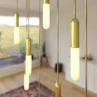 8-light pendant lamp with 675 mm rectangular XXL Rose-One, fabric cable and metal coating