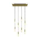 8-light pendant lamp with 675 mm rectangular XXL Rose-One, fabric cable and metal coating