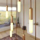 8-light pendant lamp with 675 mm rectangular XXL Rose-One, fabric cable and metal coating