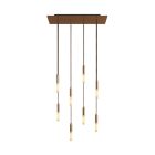 8-light pendant lamp with 675 mm rectangular XXL Rose-One, fabric cable and metal coating