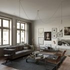 Spider - 5-light pendant lamp Made in Italy, with bulbs, fabric cables and metal cover