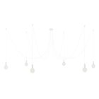 Spider - Pendant lamp with 6 pendants Made in Italy, with bulbs, fabric cables and metal finishes