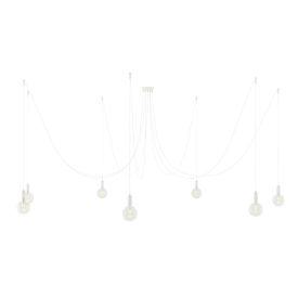   Spider - Pendant lamp with 7 pendants Made in Italy, with bulbs, fabric cables and metal finishes