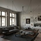 Spider - Pendant lamp with 7 pendants Made in Italy, with bulbs, fabric cables and metal finishes