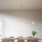 Spider - 3-light multifunctional pendant lamp Lamp manufactured in Italy with fabric cables and metal coating