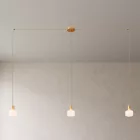 Spider - 3-light multifunctional pendant lamp Lamp manufactured in Italy with fabric cables and metal coating