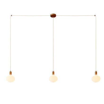  Spider - 3-light, multi-suspension lamp, made in Italy, with fabric cable and metal coating
