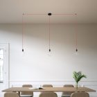 Spider - 3-light multifunctional pendant lamp Lamp manufactured in Italy with fabric cables and metal coating
