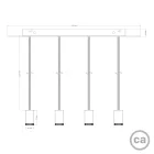 Four-stage spotlight GU1d0 XXL rectangular Rose-One 675 mm