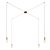 Spider - 4-light multifunctional pendant lamp Made in Italy with fabric cables and metal coating