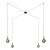  Spider - 4-light, multi-suspended lamp made in Italy with fabric cable and metal surface