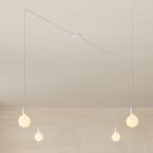 Spider - 4-light multifunctional pendant lamp Made in Italy with fabric cables and metal coating