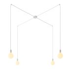 Spider - 4-light multifunctional pendant lamp Made in Italy with fabric cables and metal coating